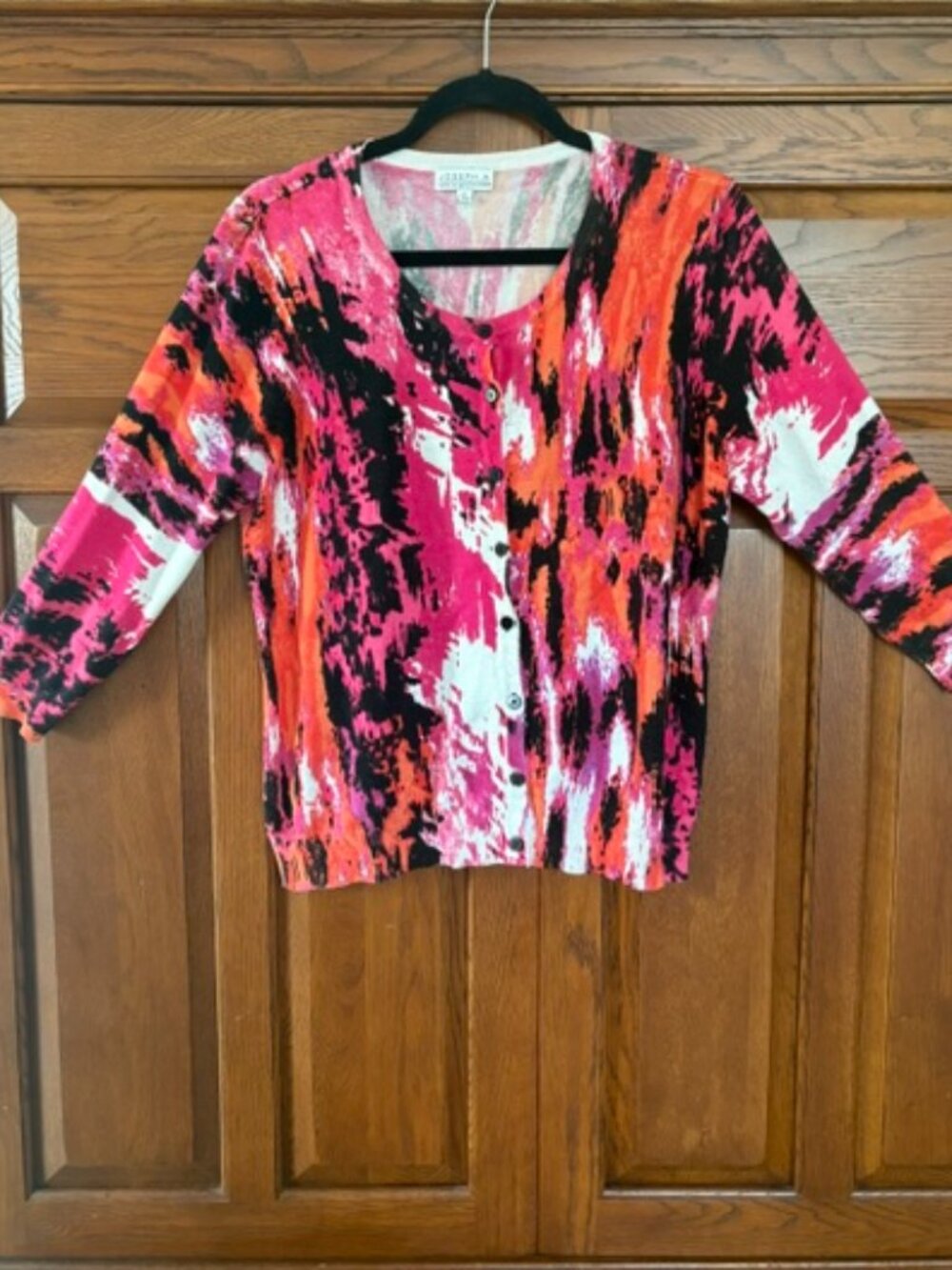 Joseph A. Abstract Print Cardigan - XL